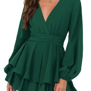 Green Long Sleeve Romper